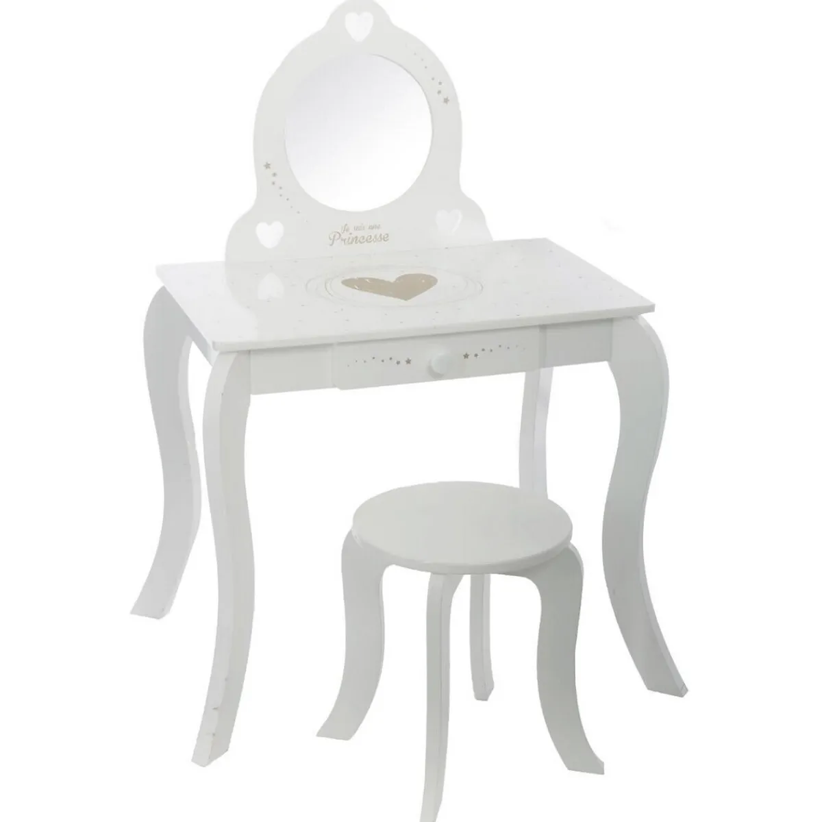 Atmosphera Bureaux*Coiffeuse et tabouret enfant Blanc