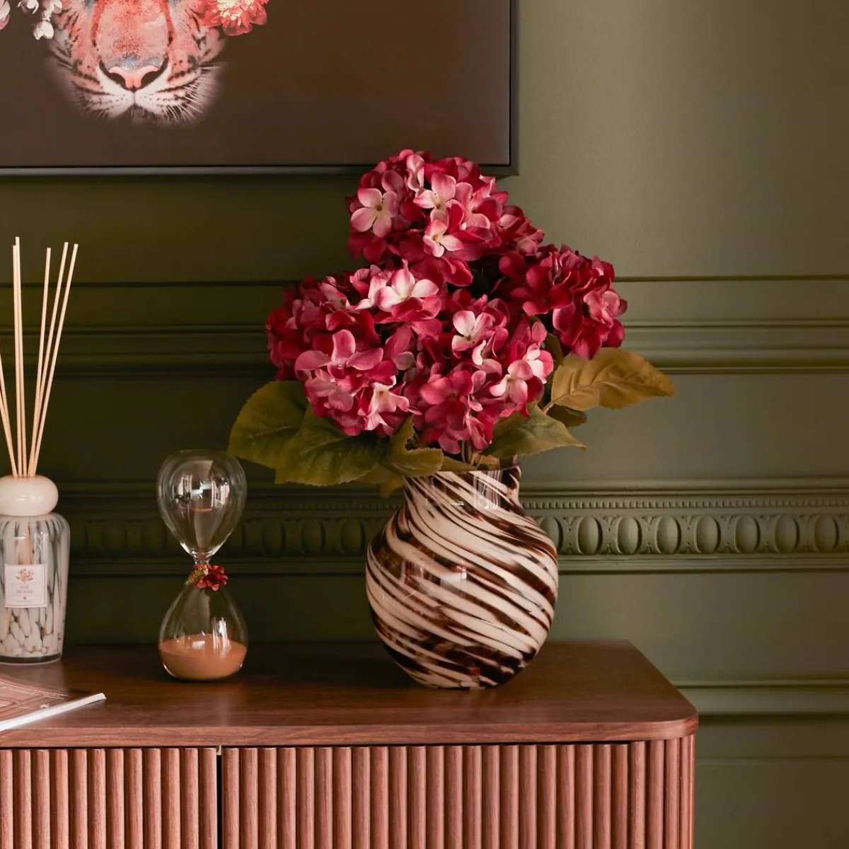 Atmosphera Fleurs Artificielles*Composition florale "Fria" Rosefuchsia