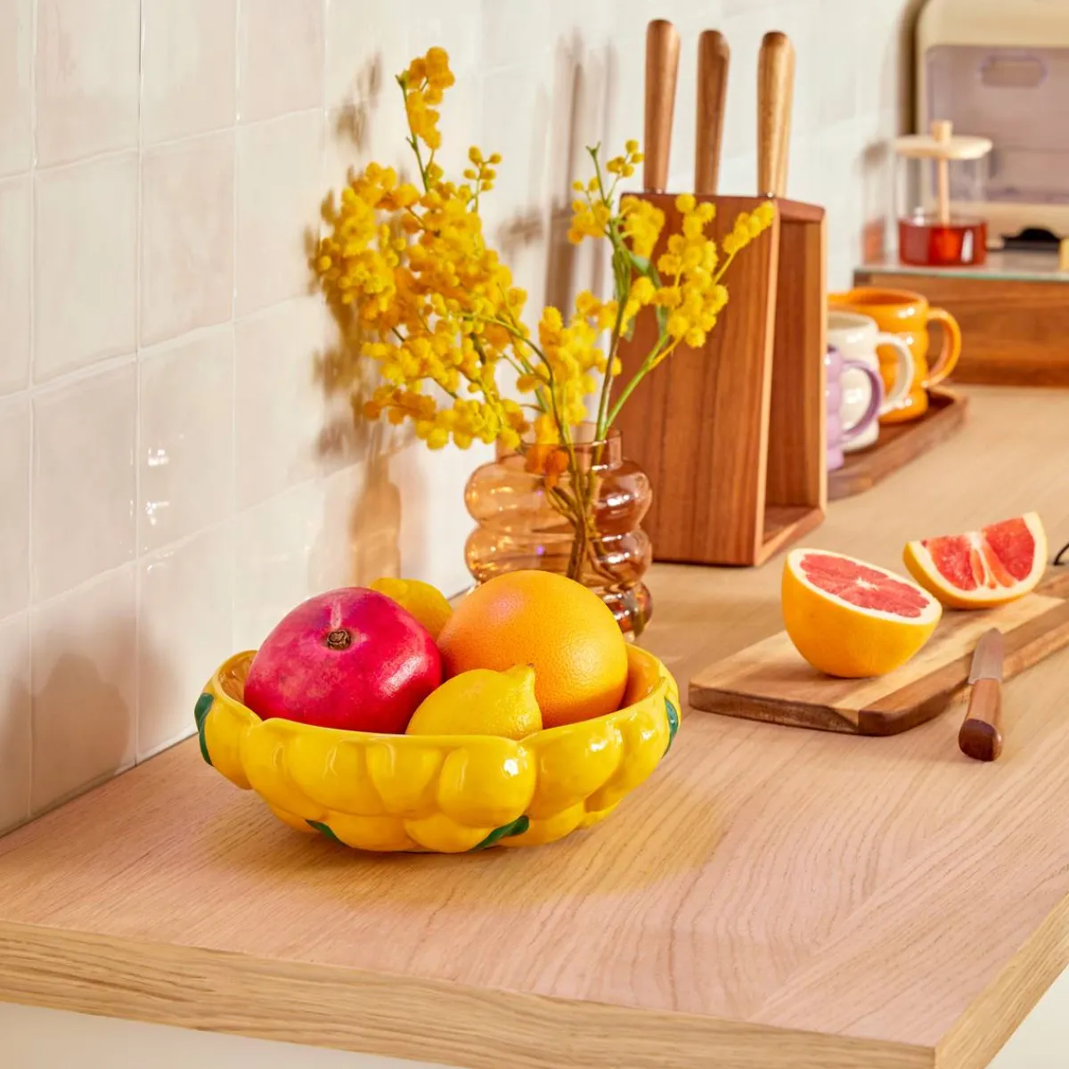 Atmosphera Plats De Service, Présentoirs*Coupe "Fruity" Jaune