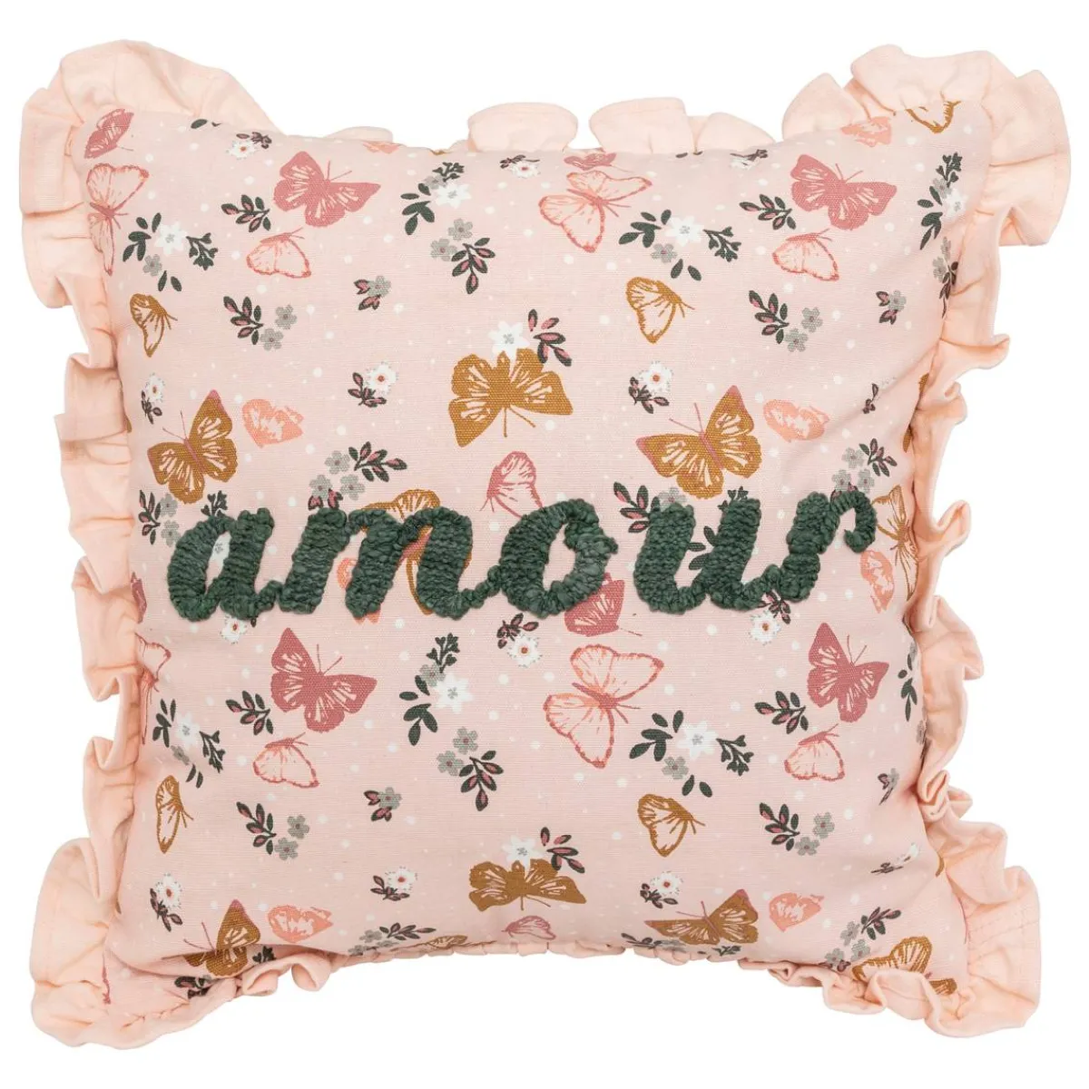 Atmosphera Coussins*Coussin brodé "Alina" Roseterracotta