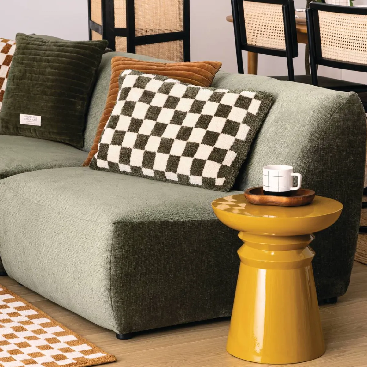 Atmosphera Coussins*Coussin damier "Itha" Beige