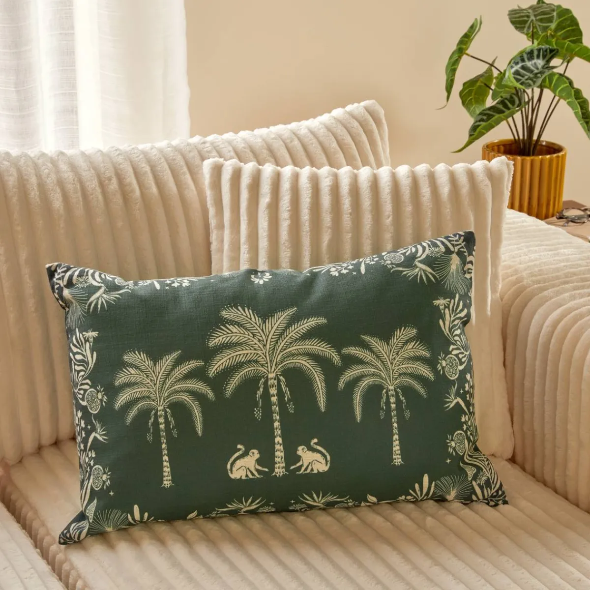 Atmosphera Coussins|Coussins D'Extérieur*Coussin d'extérieur rectangulaire THE PALM RESORT Vert Beige