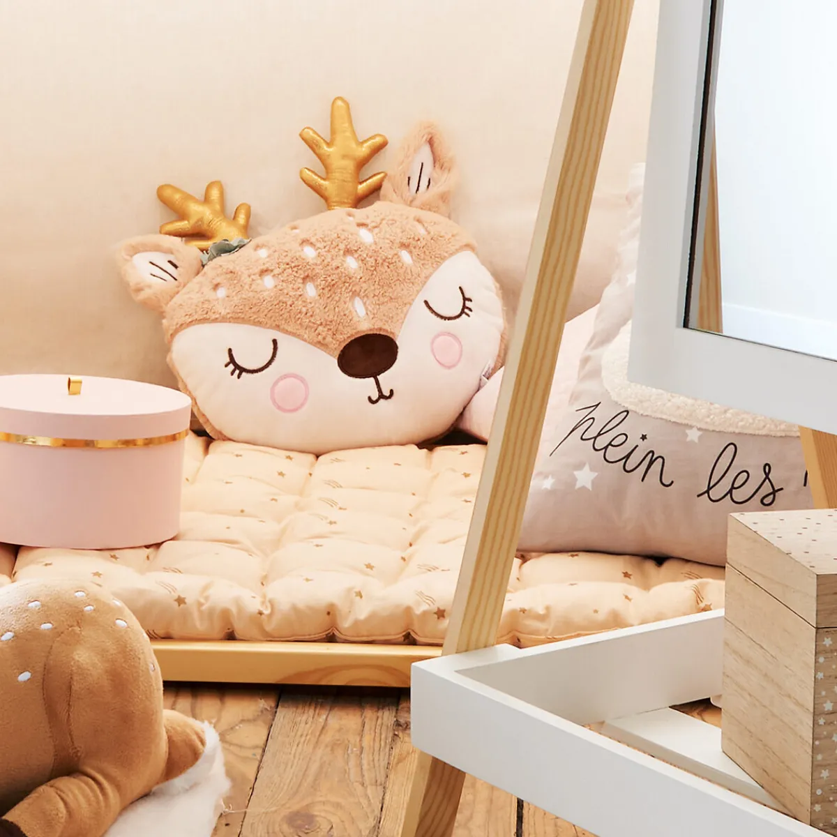 Atmosphera Coussins, Matelas De Sol Enfant*Coussin enfant "Biche" Marron