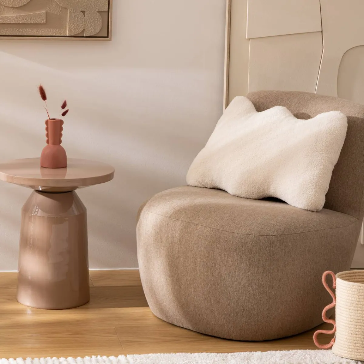 Atmosphera Coussins*Coussin forme "Wavy bliss" Marron