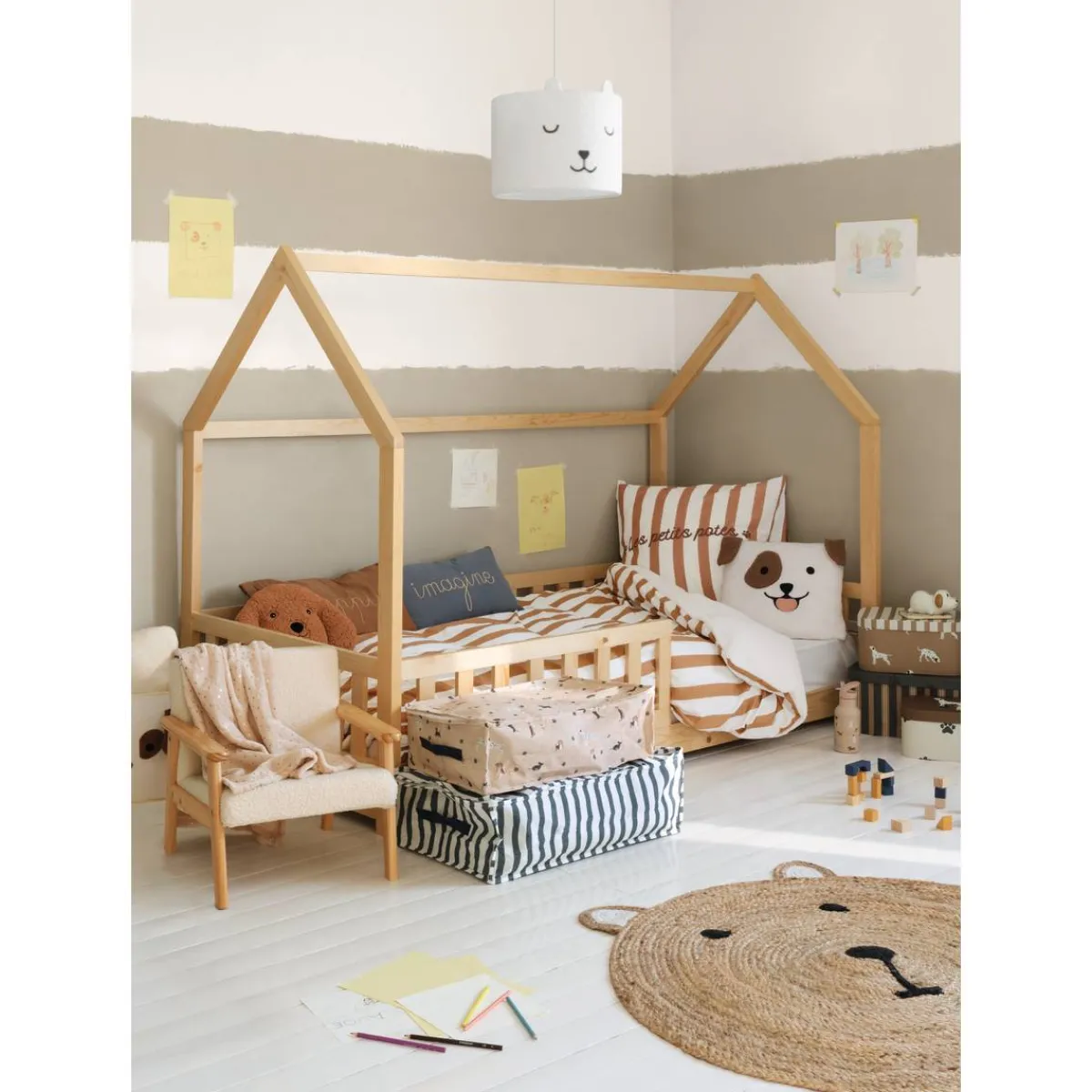 Atmosphera Coussins, Matelas De Sol Enfant*Coussin "Lili" Bleu