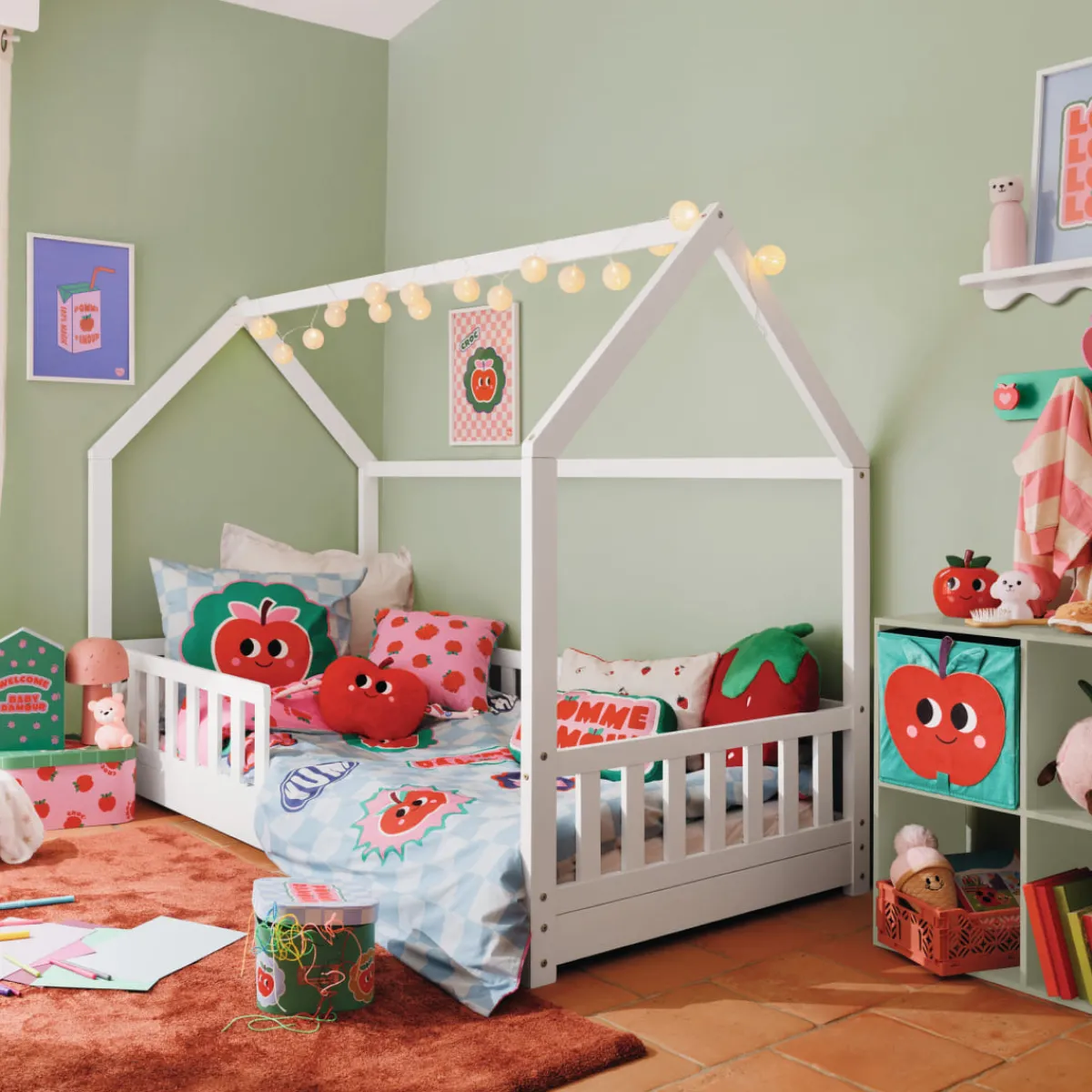 Atmosphera Coussins, Matelas De Sol Enfant*Coussin "Pomme d'amour" 20x44 cm Multicolore
