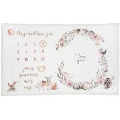 Atmosphera Accessoires Bébé*Couverture étape bébé "Nature" Rose