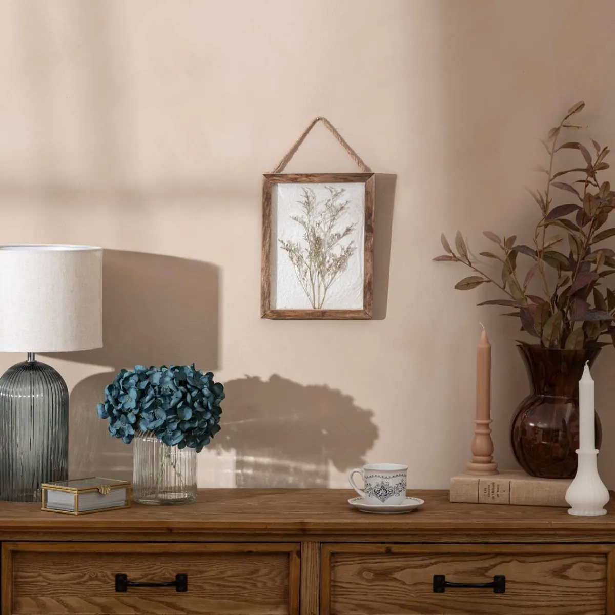 Atmosphera Art Mural*Déco murale fleurs "Jonas" Beige