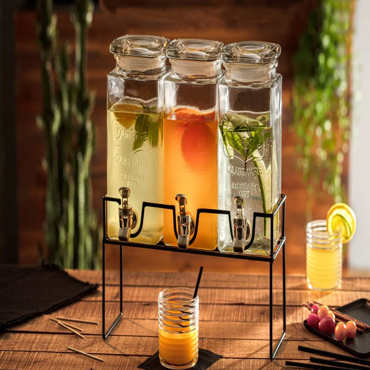 Atmosphera Pichets, Carafes*Distributeur "Modern Wood" Transparent