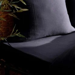 Atmosphera Draps-Housses*Drap-housse "Flora" Bleuencre