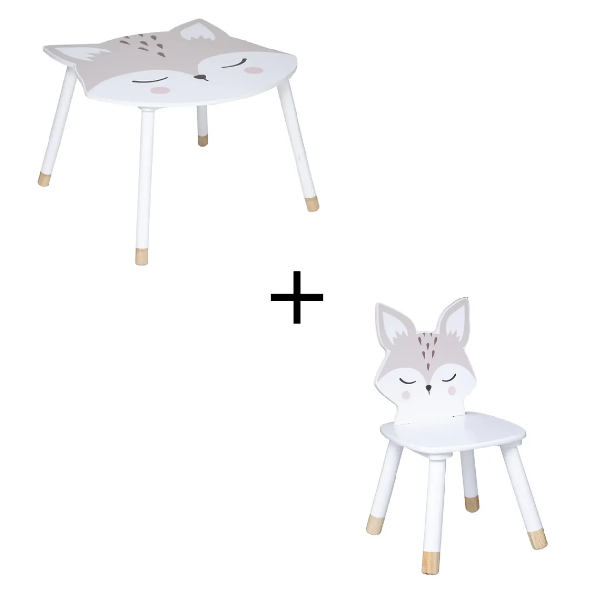 Atmosphera Tables*Ensemble table + chaise enfant "Renard" Beige