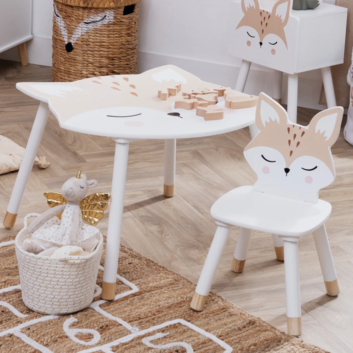 Atmosphera Tables*Ensemble table + chaise enfant "Renard" Beige