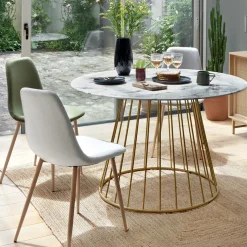 Atmosphera Tables À Manger|Tables À Manger*Ensemble table à manger "Rayo" + 4 chaises "Roka" Beige