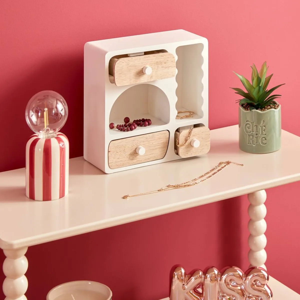 Atmosphera Voir Tout |Boites De Rangement*Etagère "Cherie" Rouge