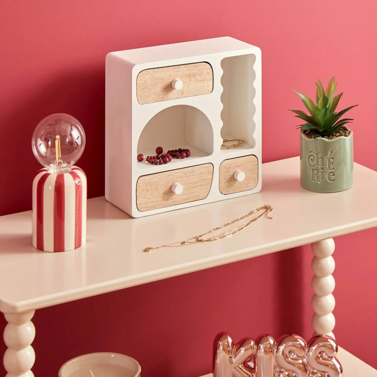 Atmosphera Voir Tout |Boites De Rangement*Etagère "Cherie" Rouge