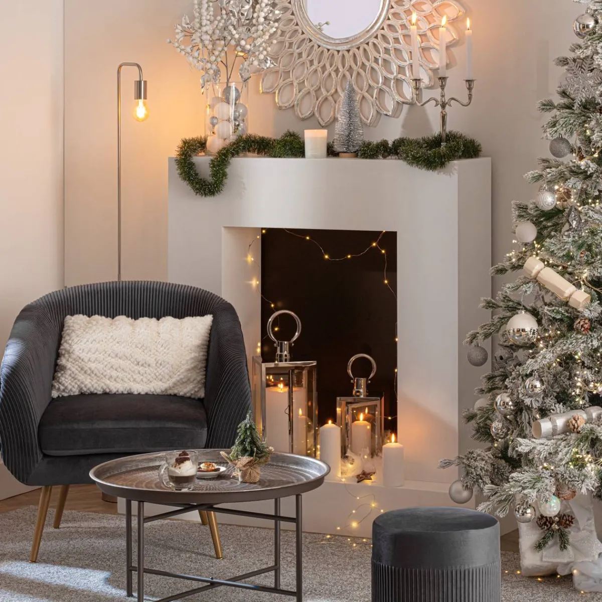 Atmosphera Fauteuils*Fauteuil Gris "Solaro" Noir