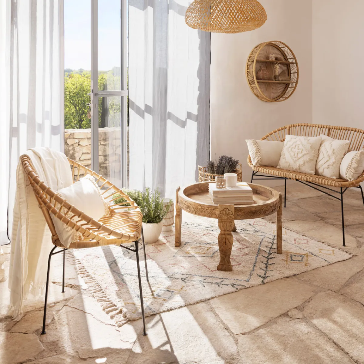 Atmosphera Fauteuils|Fauteuils En Rotin*Fauteuil "Keko" Blanc