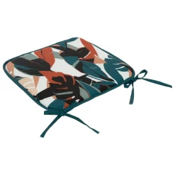 Atmosphera Galettes De Chaise|Coussins D'Extérieur*Galette de chaise carrée DEYO motif Feuilles Noir
