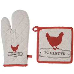 Atmosphera Tabliers, Maniques*Gant, manique "Poule" Blanc