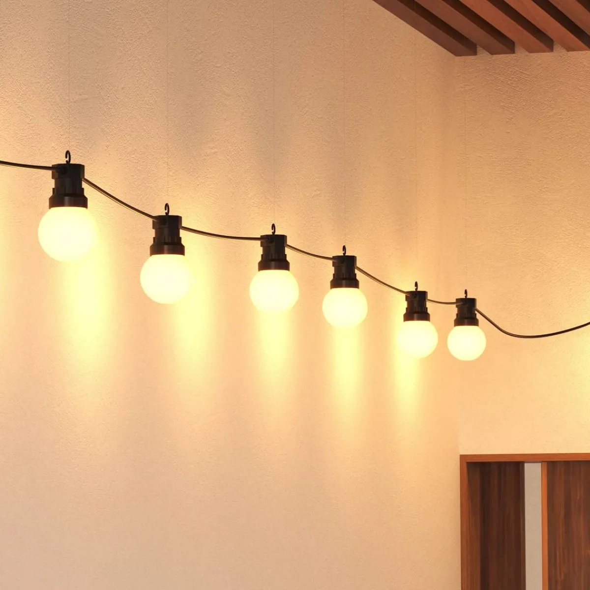 Atmosphera Lampes D'Extérieur|Eclairage D'Extérieur*Guirlande d'extérieur SOA Blanc Beige