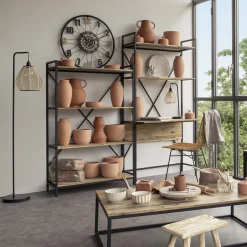 Atmosphera Décoration En Bois|Horloges*Horloge "Mohan" Doré