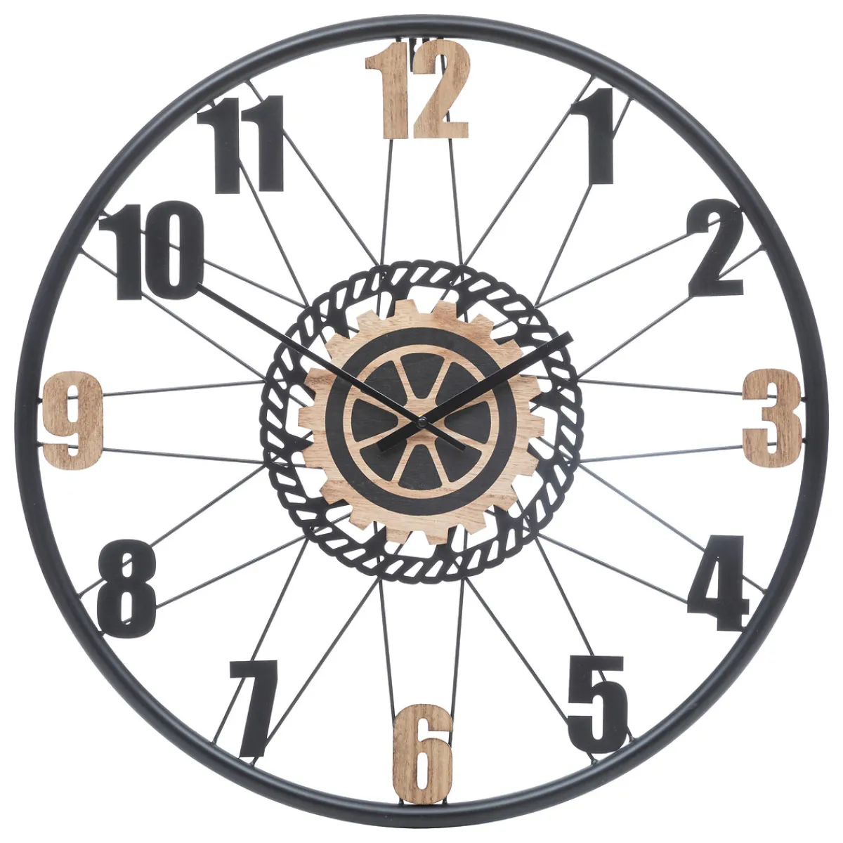 Atmosphera Décoration En Bois|Horloges*Horloge "Mohan" Doré