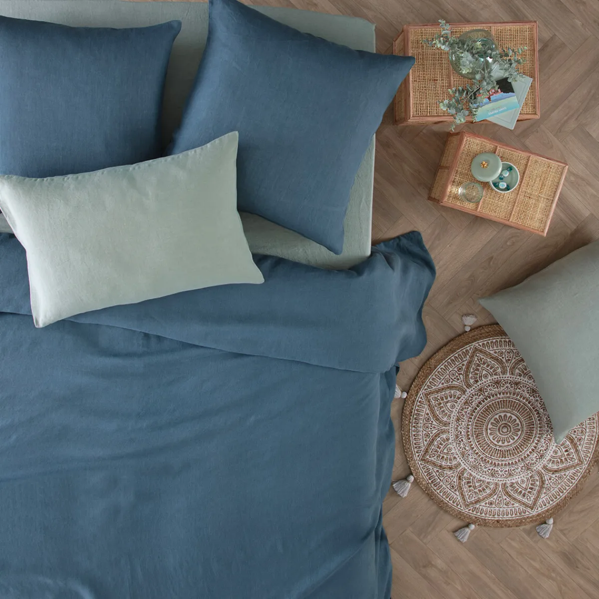 Atmosphera Housses De Couette*Housse de couette "Linah", lin lavé Terracotta