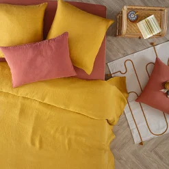 Atmosphera Housses De Couette*Housse de couette "Linah", lin lavé Terracotta