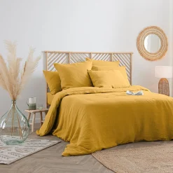 Atmosphera Housses De Couette*Housse de couette "Linah", lin lavé Terracotta