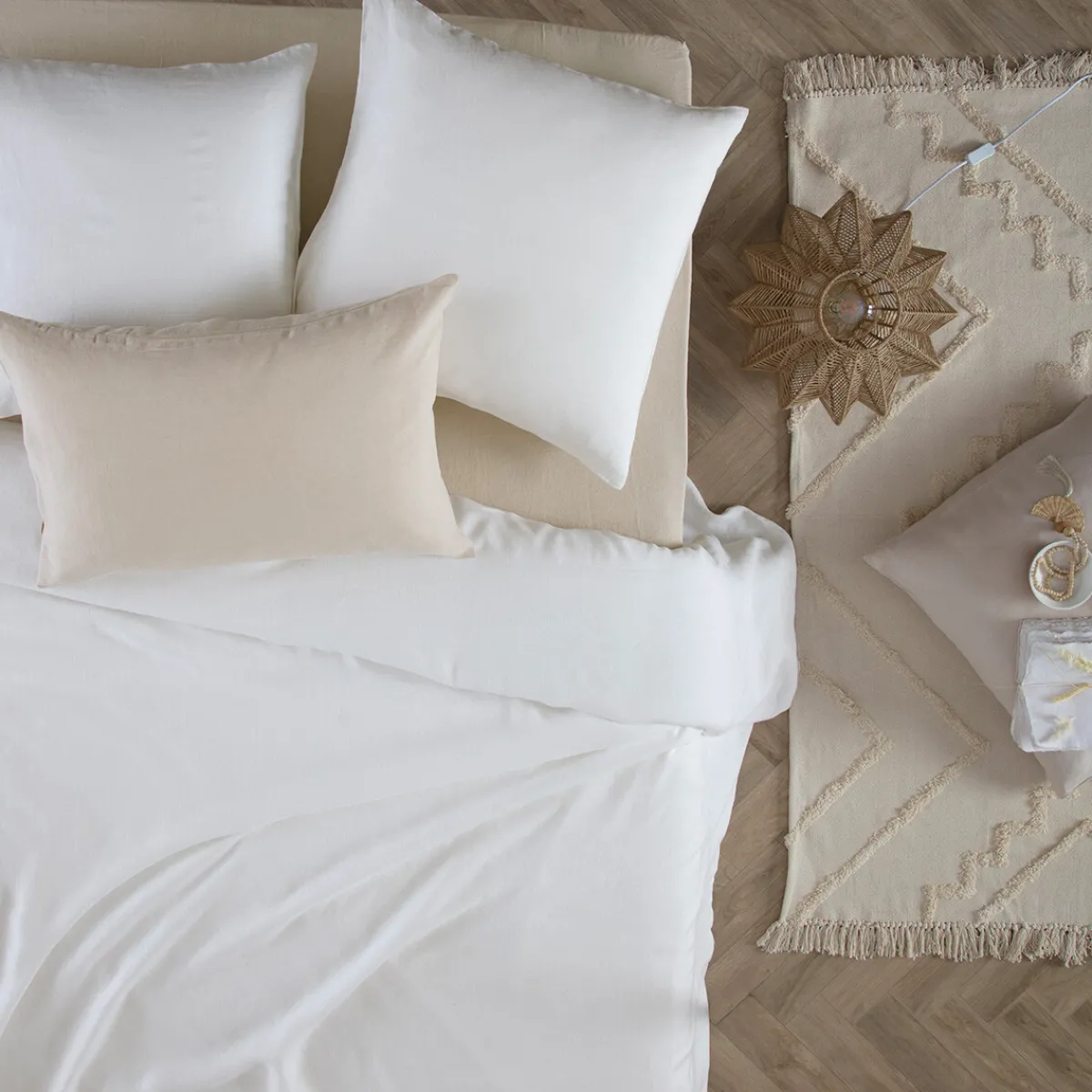 Atmosphera Housses De Couette*Housse de couette "Linah", lin lavé Bleucanard