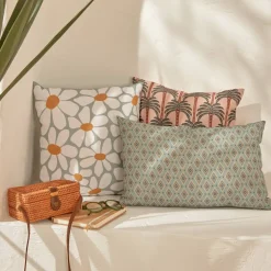 Atmosphera Coussins D'Extérieur|Housses De Coussin*Housse de coussin d'extérieur LILIO Vert celadon Beige