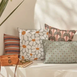 Atmosphera Coussins D'Extérieur|Housses De Coussin*Housse de coussin d'extérieur TALIA Vert celadon NoiretBlanc