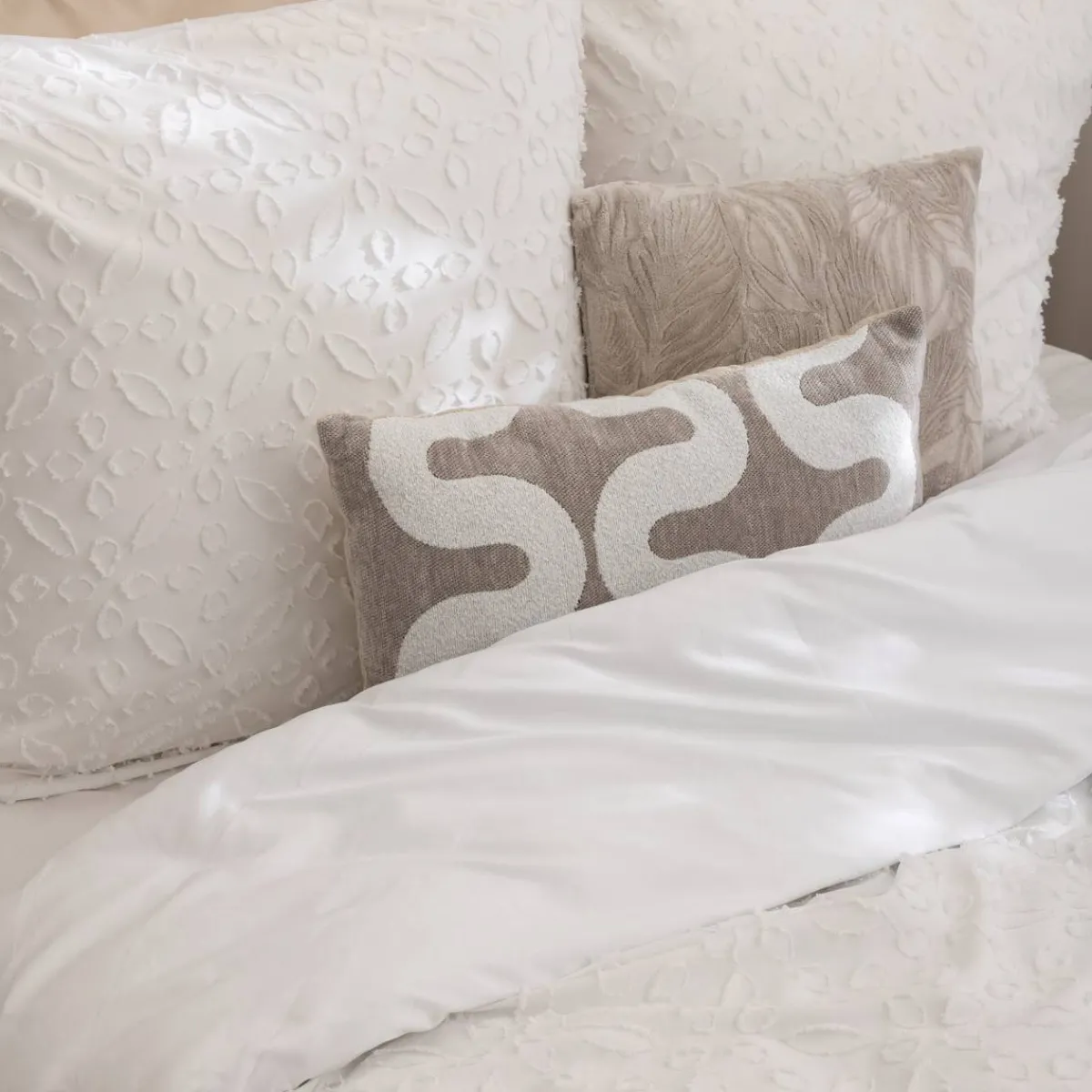 Atmosphera Housses De Coussin*Housse de coussin "Jeni", chenille NoiretBlanc