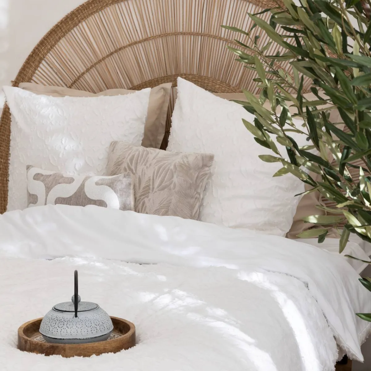 Atmosphera Housses De Coussin*Housse de coussin "Jeni", chenille NoiretBlanc