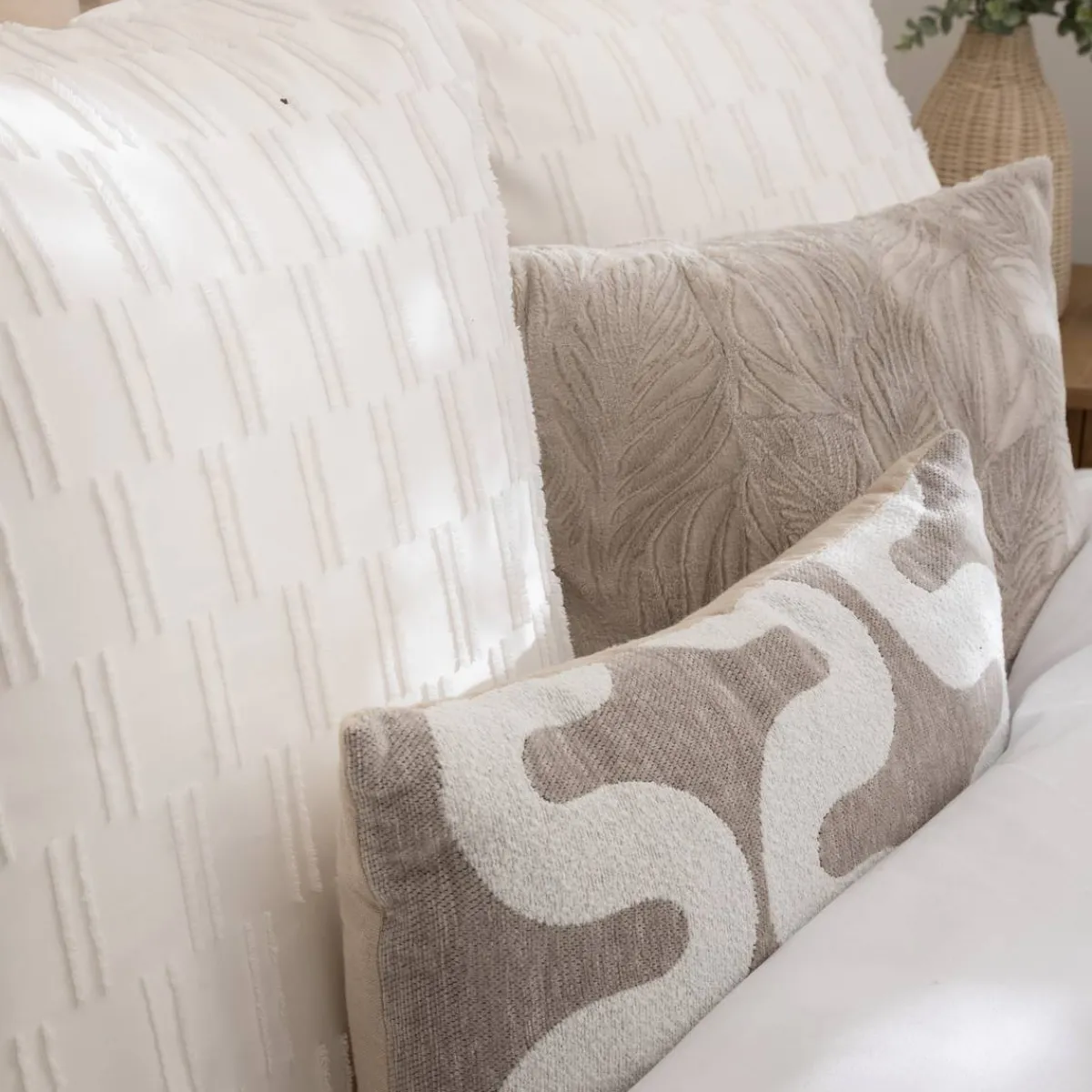Atmosphera Housses De Coussin*Housse de coussin "Jeni", chenille NoiretBlanc
