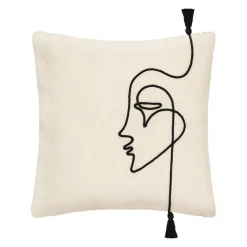 Atmosphera Housses De Coussin*Housse de coussin "Visage" Bleu4