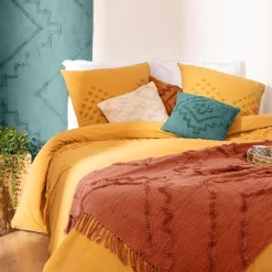 Atmosphera Plaids|Couvre-Lits, Édredons*Jeté de lit "Inca", coton tufté Beige