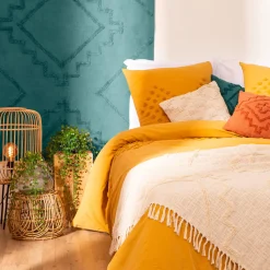 Atmosphera Plaids|Couvre-Lits, Édredons*Jeté de lit "Shine", coton Marron