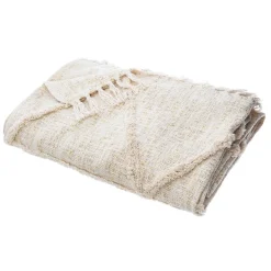 Atmosphera Plaids|Couvre-Lits, Édredons*Jeté de lit "Shine", coton Marron