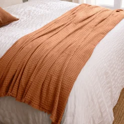 Atmosphera Plaids|Couvre-Lits, Édredons*Jeté de lit "Widdy", coton Beige