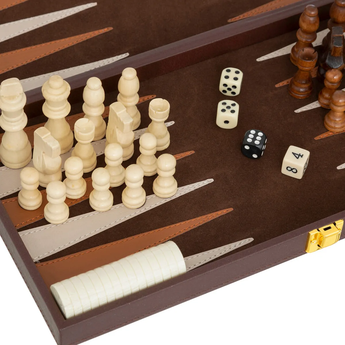 Atmosphera Jeux De Société*Jeu backgammon échecs "Jule" Rose