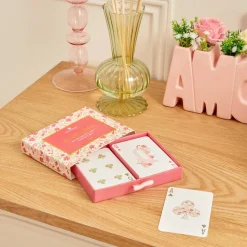Atmosphera Jeux De Société*Jeu de cartes "Fleur de rose" Marron