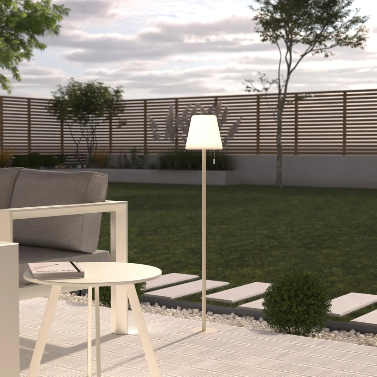 Atmosphera Lampes D'Extérieur|Eclairage D'Extérieur*Lampadaire d'extérieur ZACK rechargeable USB Argile Bambou