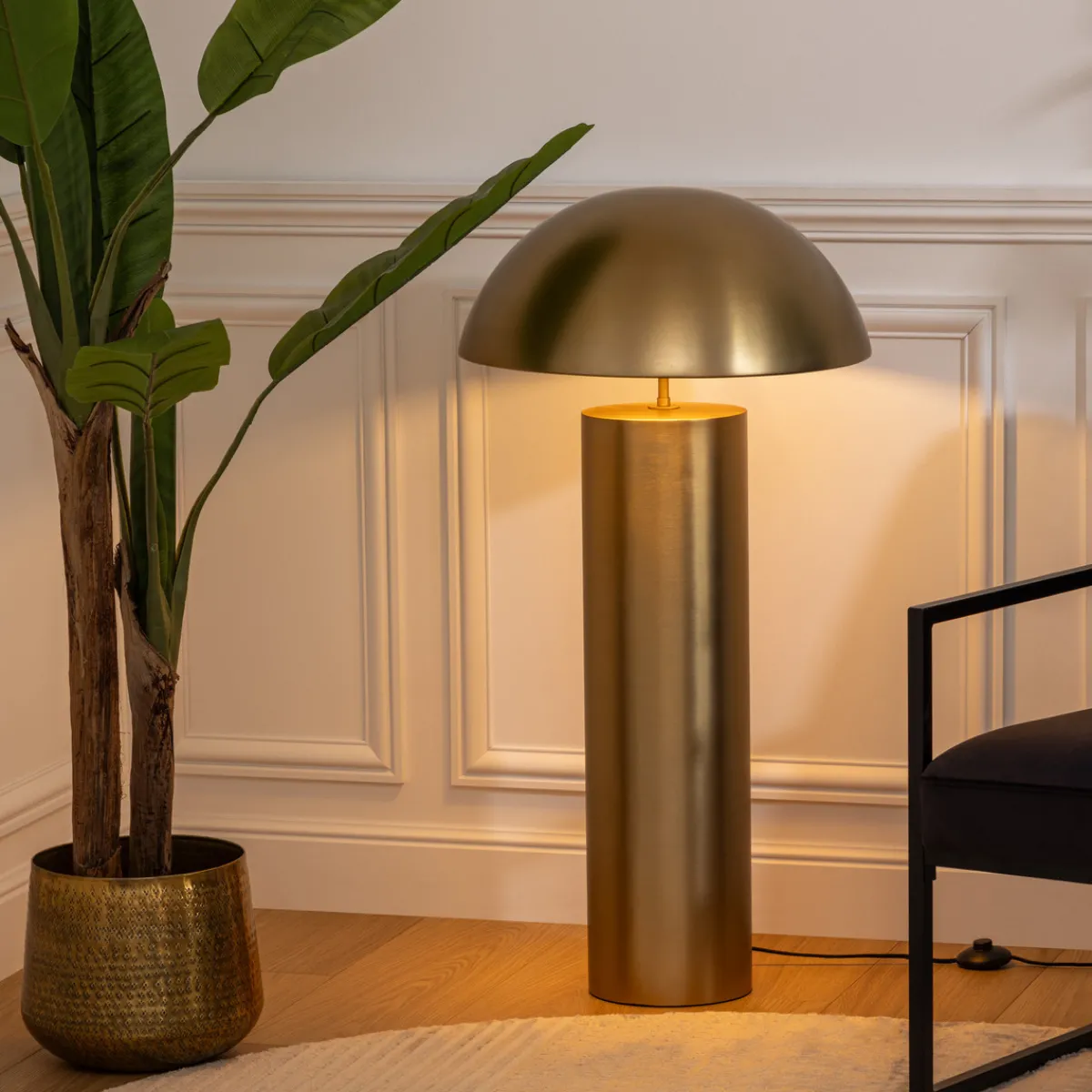 Atmosphera Lampadaires Droits*Lampadaire droit "Champi" Beige