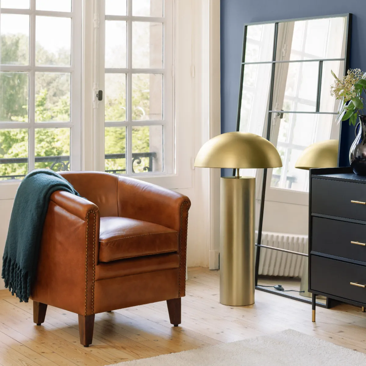 Atmosphera Lampadaires Droits*Lampadaire droit "Champi" Beige