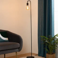 Atmosphera Lampadaires Droits*Lampadaire "Keli", métal Noir