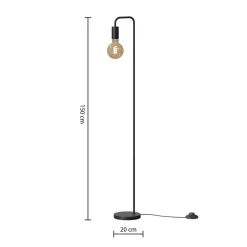 Atmosphera Lampadaires Droits*Lampadaire "Keli", métal Noir