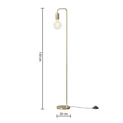 Atmosphera Lampadaires Droits*Lampadaire "Keli", métal Doré