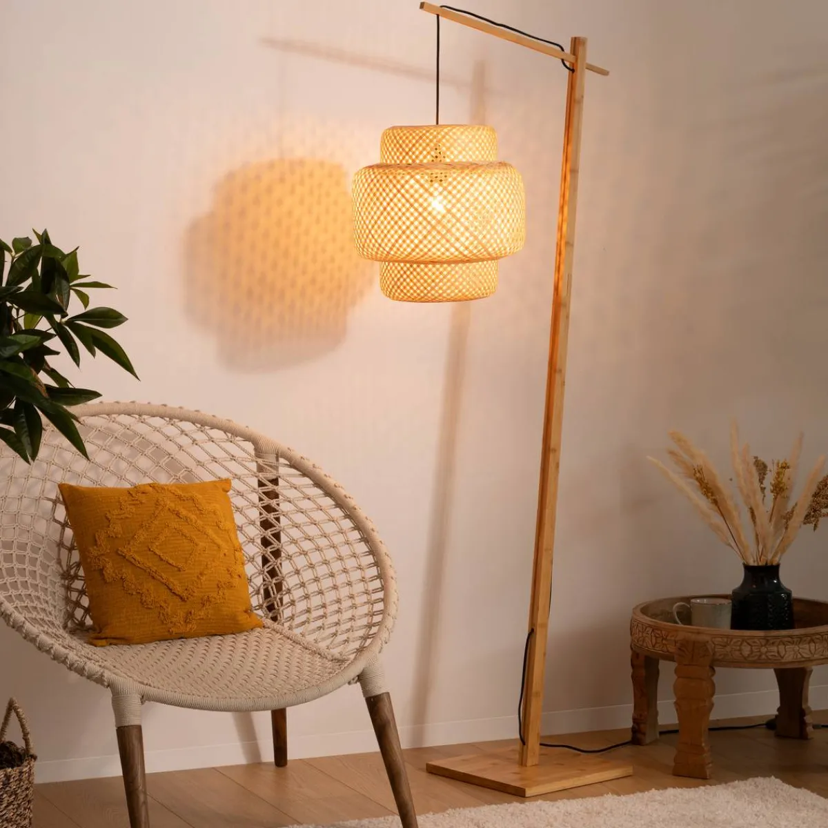 Atmosphera Lampadaires Arc*Lampadaire "Liby" Doré