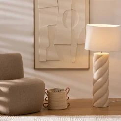 Atmosphera Lampadaires Droits*Lampadaire "Noly", céramique Blanc